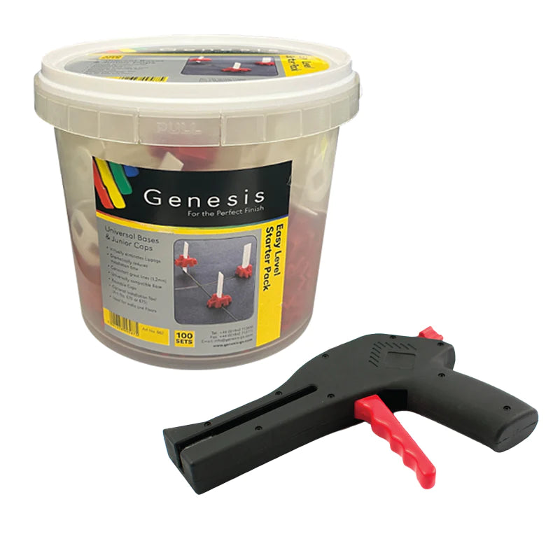 Genesis Easy Level Tile Levelling System Starter Pack With G2 Mounting Gun