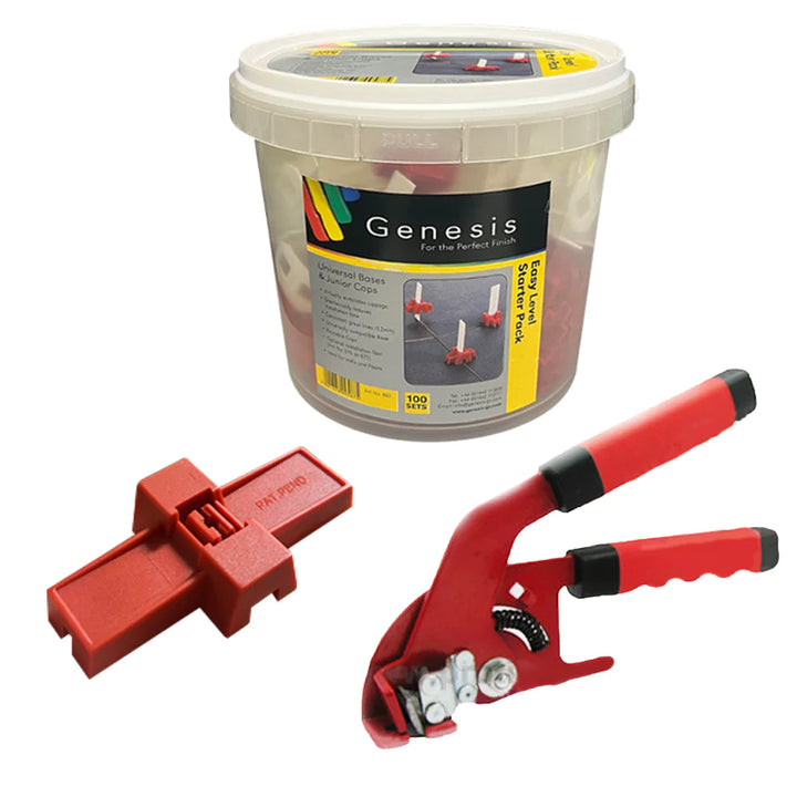 Genesis Easy Level Tile Levelling System Starter Pack With Large Caps & Application Pliers
